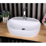 Раковина CeramaLux накладная 610х415х125 овальная белый глянец D1346 Раковина CeramaLux накладная 610х415х125 овальная белый глянец D1346