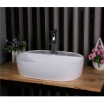 Раковина CeramaLux накладная 610х415х125 овальная белый глянец D1346 Раковина CeramaLux накладная 610х415х125 овальная белый глянец D1346