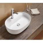 Раковина CeramaLux накладная 610х415х125 овальная белый глянец D1346 Раковина CeramaLux накладная 610х415х125 овальная белый глянец D1346