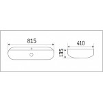 Раковина CeramaLux накладная 815х410х135 овальная белый глянец D1347