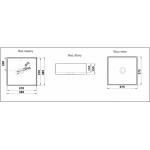 Раковина CeramaLux накладная 385х385х150 квадратная белый глянец W1531А