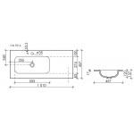 Умывальник накладной Element, белый 1010*457*137мм, чаша слева CN7014
