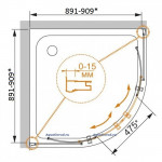 Душевой уголок Cezares PRATICO-R-2-90-C-Cr раздвижной прозрачное стекло