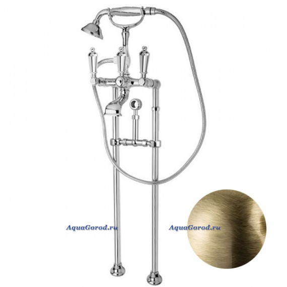 Смеситель Cezares First напольный для ванны и душа излив 150 мм бронза ручки металлические FIRST-VDPS-02-M