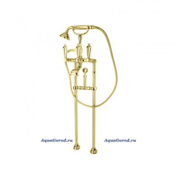 Смеситель Cezares First напольный для ванны и душа излив 150 мм золото ручки металлические FIRST-VDPS-03/24-M