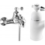Смеситель Cezares Margot для ванны и душа литой излив 123 мм без гарнитура белый MARGOT-VM-BLC