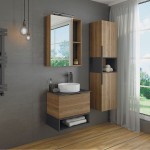 Тумба с раковиной Comforty Штутгарт 60 дуб темно-коричневый черная столешница с раковиной 60 см 00-00001698CF