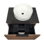 Тумба с раковиной Comforty Штутгарт 60 дуб темно-коричневый черная столешница с раковиной 60 см 00-00001698CF