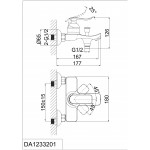 Смеситель D&K однорычажный для ванны с душем хром DA1233201