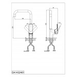 Смеситель D&K однорычажный для кухни с поворотным изливом хром DA1432481