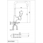 Смеситель D&K однорычажный для кухни с поворотным изливом хром DA1472401