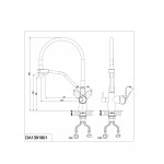 Смеситель D&K однорычажный для кухни с подключением к фильтру хром DA1391901