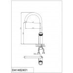 Смеситель D&K кнопочный для кухни с выдвижной лейкой хром DA1482401
