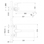 Смеситель Lemark Point для ванны с душем LM0351C