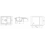 Мойка кухонная Dr.Gans Техно 65х51 искусственный мрамор графит 25.030.C0650.411