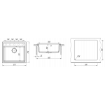 Мойка кухонная Dr.Gans Ника 57х51 искусственный мрамор серый 25.070.D0570.409