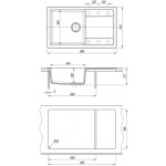 Мойка кухонная Dr.Gans Техно 86х51 искусственный мрамор серый 25.030.D0860.409
