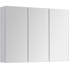 Зеркальный шкаф Dreja PREMIUM 100 трехстворчатый без освещения с розеткой белый глянец