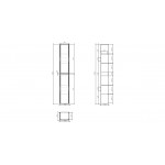 Пенал Dreja Slim 30 подвесной/напольный 2 дверки белый глянец/бетон 99.0505