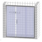Душевая дверь в нишу Kubele DE019D3 170х200 см, профиль матовый хром, стекло матовое DE019D3-MAT-MT-170х200