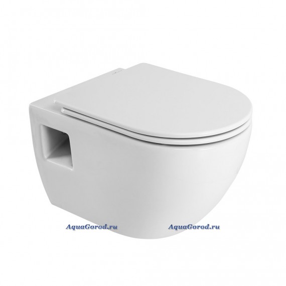Унитаз подвесной Cezares ECO CZR-526-TH-R/2040SC безободковый, с сиденьем дюропласт Soft Close