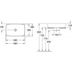 Раковина Villeroy & Boch Artis 4172 58 01 alpin накладная 58х38х12,5