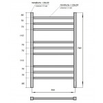 Полотенцесушитель электрический Point Вега PN71858B П9 500x800, диммер справа, черный