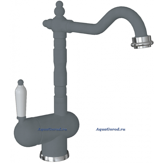 Смеситель для кухни Florentina Ода FK с поворотным изливом серый 314.08H.1113.307