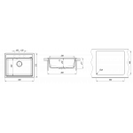 Мойка кухонная Florentina Липси 60х51 кварц серый 20.120.D0600.307