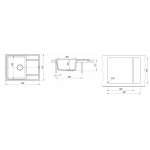 Мойка кухонная Florentina Липси 65х51 кварц серый 20.125.C0650.307