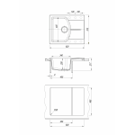 Мойка кухонная Florentina Паола 62х51 кварц серый 20.470.A0620.302