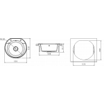 Мойка кухонная Florentina Эльба 55х51 кварц серый 20.145.C0555.307