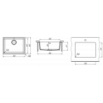 Мойка кухонная Florentina Вега 54х42 кварц серый 22.320.D0500.307