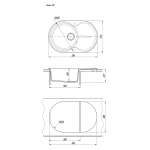Мойка кухонная Florentina Лацио 78х51 кварц серый 17.010.C0780.302