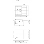 Мойка кухонная Florentina Пьемонт 65х51 кварц серый 17.030.C0650.302