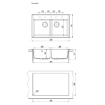 Мойка кухонная Florentina Тоскана 82х51 кварц серый 17.050.E0820.302