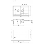Мойка кухонная Florentina Тоскана 86х51 кварц серый 17.055.D0860.302