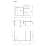 Мойка кухонная Florentina Специя 86х51 кварц серый 17.060.D0860.302