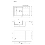 Мойка кухонная Florentina Тоскана 86х51 кварц серый 17.050.D0860.302