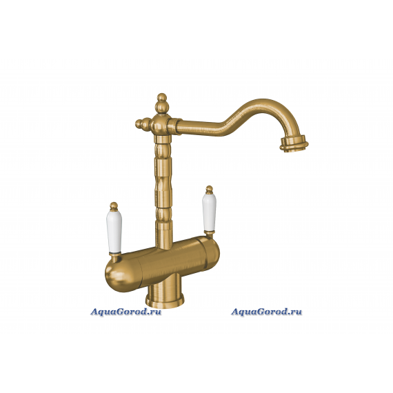 Смеситель для кухни Florentina Грация со встроенным фильтром питьевой воды золото 337.07Н.2113.710