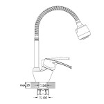 Смеситель G.Lauf для кухонной мойки с гибким изливом 8G4-E181