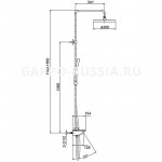 Душевая система Gappo G2495-86 для ванны и душа 3 в 1 с ручным и верхним душем, черная