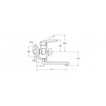 Смеситель G.Lauf для ванны с душем LOF3-A033 с коротким изливом, хром