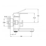 Смеситель G.Lauf для ванны с душем NEB3-A123 с коротким изливом