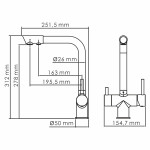 Смеситель WasserKraft для кухни, под фильтр, глянцевое золото A8377