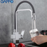 Смеситель Gappo G4398-4 для кухни с гибким изливом, с краном для питьевой воды G4398-4