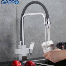 Смеситель Gappo G4398-4 для кухни с гибким изливом, с краном для питьевой воды G4398-4
