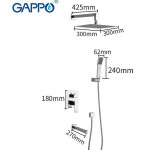 Душевая система Gappo G7102 встраиваемая для ванны и душа 3 в 1 с ручным и верхним душем G7102