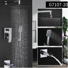 Душевая система Gappo G7107-20 встраиваемая для ванны и душа 3 в 1 с ручным и верхним душем G7107-20