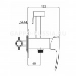 Смеситель Gappo встраиваемый однорычажный с гигиеническим душем оружейная сталь G7207-9